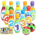 thumbnail image 1 of Fun Bowling Ball Game For Children Bowling Ball Set With 10 And 2 Balls In A Mesh Bag Inside, 1 of 4