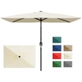thumbnail image 1 of Garvee 10' x 6.5' Rectangular Patio Umbrella with Crank & Push Button Tilt, 6 Sturdy Ribs, Beige, 1 of 7