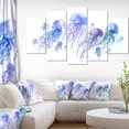 thumbnail image 3 of Design Art Groupe De Méduses Bleu Violet Art Sur Toile, 3 of 3
