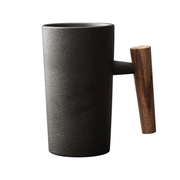 Ceramic Coffee Mug,Earth Mugs Hand Made Ceramic Coffee Mug Retro Stoneware with Wooden Handle 201-300Ml Capacity Family and Ideal for Office and Home,The Office Mug,Unique Coffee Mugs