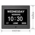 thumbnail image 3 of Digital Calendar Alarm Day Clock with 8" Large Screen Display, Am Pm, 5 Alarm, Dementia Clocks LED Electronic Desk Calendar Elderly Alarm Clock Perpetual Calendar, 3 of 9