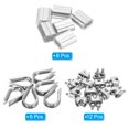 thumbnail image 3 of Unique Bargains 1/16' Wire Rope Kit, 24 Pack M2 Stainless Steel Thimbles Clamps Crimping Loop, 3 of 7
