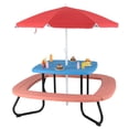 thumbnail image 1 of Costway Table de Pique-Nique pour Enfants Table d'Activités Extérieure avec Parasol Ajustable et Pliable Bleu, 1 of 9
