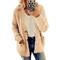thumbnail image 1 of Innerwin Jacket Cardigan Ladies Outwear Party Long Sleeve Fluffy Coat Khaki S, 1 of 8