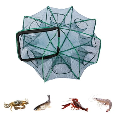 Meitianfacai le Piège à Pêche Pliable Magique - Nouveau Filet de Pêche 2024, le Piège à Pêche Magique Kit de Pêche, Filet de Pêche pour Minnow Poisson Crevette Écrevisse Crabe, Pièges à Minnow pour Poisson Appât (Vert (L))