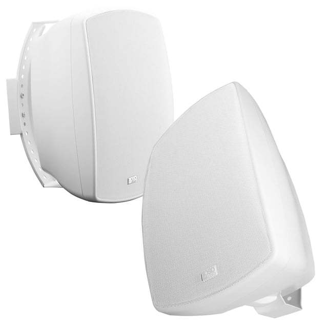 OSD Paire de Haut-Parleurs de Patio Extérieur 6,5 Pouces 150 W, IP54 Résistant aux Intempéries, Support à Mouvement Complet Blanc AP650