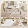 thumbnail image 4 of 40" Round Dining Table for 4 Kitchen Table with Steel Legs, White Oak, 4 of 10