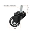 thumbnail image 2 of Unique Bargains 2 Inch Swivel Threaded Stem Casters 3/8'-16UNC Thread PU Caster Wheel 110lbs Load, Black 4pcs, 2 of 5