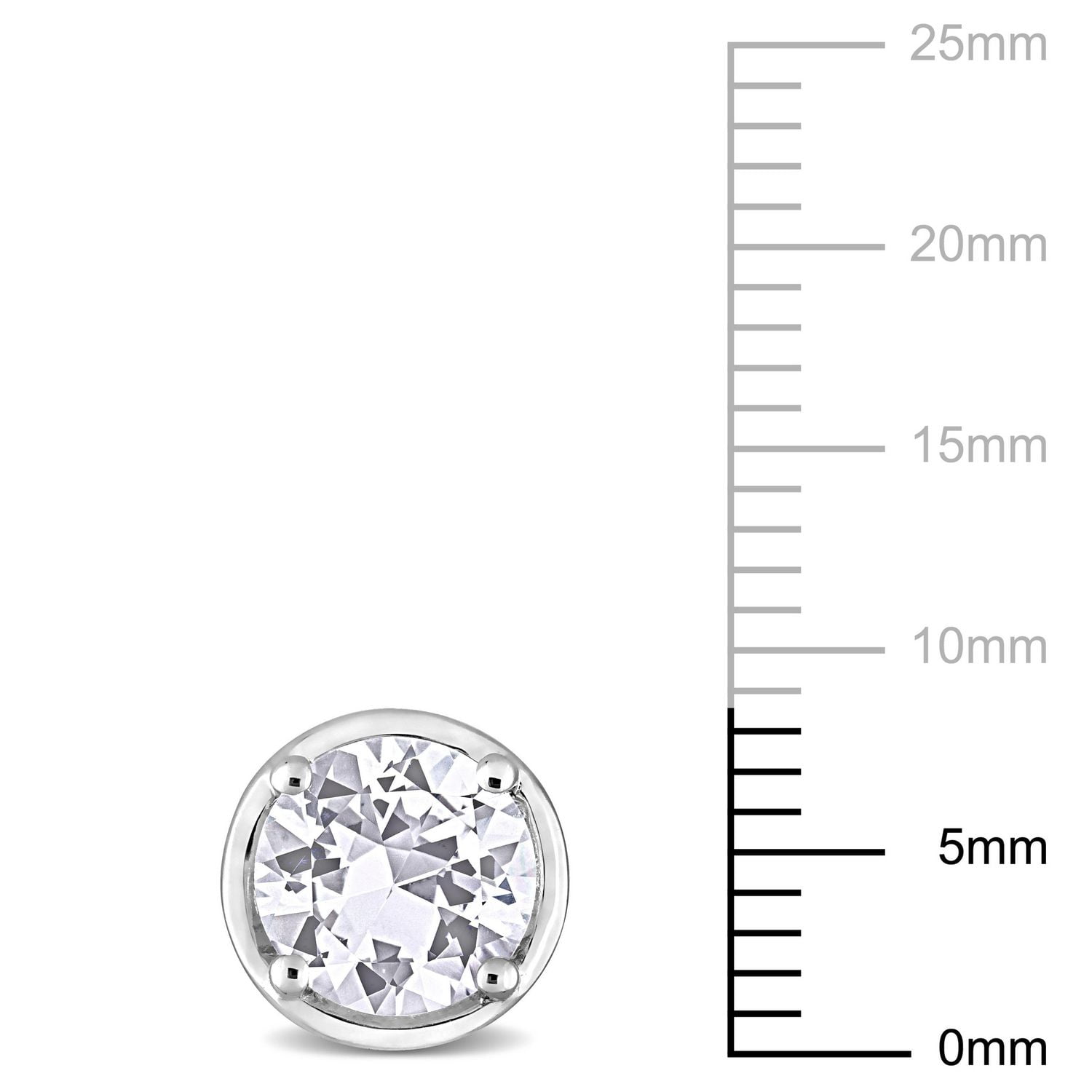 Clous d’oreilles de Miabella avec 3-1/4 Carat PBT de Saphir Blanc Synthétique en Argent Sterling