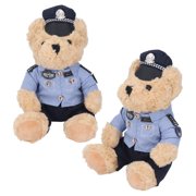 Bear  Officer Plush Toy, Cartoon Stuffed Teddy Bear Plush Toy, Soft Sitting Officer Plush Bear Toy, Gifts for Kids Boys Girls Babies Birthday