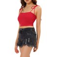 thumbnail image 4 of INSPIRE CHIC Camisole Tube d'Été à Bretelles Spaghetti à Rayures avec Lien pour Femme TG Rouge, 4 of 7
