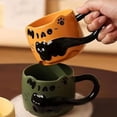 thumbnail image 4 of Binwennn Rabbit Tumbler Set Vacuum Insulated Mug Ceramic Tumbler Set for Kitchen Cat Cat Stacked Cup Cute Stackable Coffee Mugs Ceramic Coffee Mugs With Spoon Funny Animal Cups Gi Ft S For Catlovers, 4 of 5