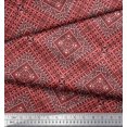 thumbnail image 3 of Soimoi Rayon Fabric Check Kilim Print Fabric by The Yard 56 Inch Wide, 3 of 3