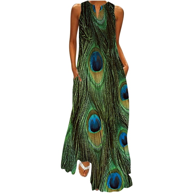 Pisexur Robe d'Été de Plage pour Femme, Robe Longue Formelle à Fleurs, Manches Courtes, Col en V, Décontractée, Ample, Grande Taille, avec Poches