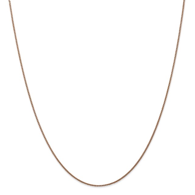 14K Rose Gold Diamond Cut Rose Gold 1.00mm Spiga Chain 16 Inch