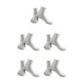 thumbnail image 2 of relayinert Soft Five Toe Socks Stretchable Cotton High Crew Socks Athletic Solid Socks Grey 5Set, 2 of 6