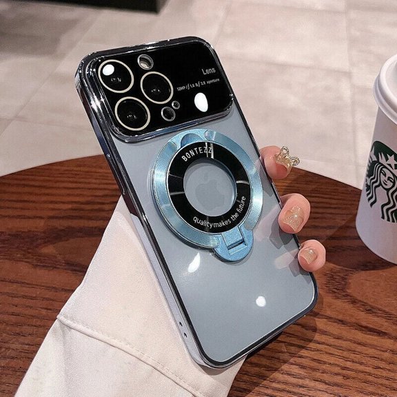 SuperShield Étui de Téléphone pour iPhone 15 Plus Coridbrief Grande Fenêtre Étui de Téléphone Étiquette Anti-Fuite Support Magnétique pour iPhone 15 Plus MagSafe Étui Satad - Bleu