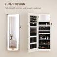 thumbnail image 4 of LED Jewelry Cabinet w/ Full Length Mirror Jewelry Storage Organizer, White, 4 of 10
