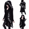 thumbnail image 1 of CEHVOM Cardigan Noir à Capuche à Manches Longues Gothique Punk Ample pour Femmes, Veste Manteau à Fermeture Éclair, 1 of 6
