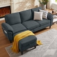 thumbnail image 1 of Jarenie Chireca Futon 72 Pouces, Canapé-Lit Futon Convertible avec Dossier Réglable, Canapé-Lit Futon Moderne en Velours Côtelé pour Petits Espaces, Salon, Bureau, Gris Foncé, 1 of 7