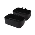 thumbnail image 2 of serony Air Fryer Baking Plate High Temperature Rectangle Non-Fading Liner Reusable Silicone Basket Kitchen Barbecue Cake Tool Black 2Pcs, 2 of 6