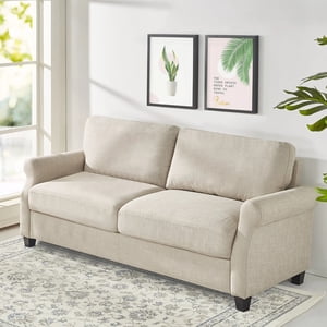 Zinus Josh Traditional Modern 3-Seater Upholstered Sofa Couch, Beige