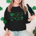 thumbnail image 4 of Tauxra Chandail à Col Rond à Manches Longues pour Femmes, Haut Décontracté à Enfiler avec Imprimé de Trèfle de la Saint-Patrick pour Femmes, Tenues de Fête des Fêtes, Tissu Doux en Polyester Teint au Fil, 4 of 5