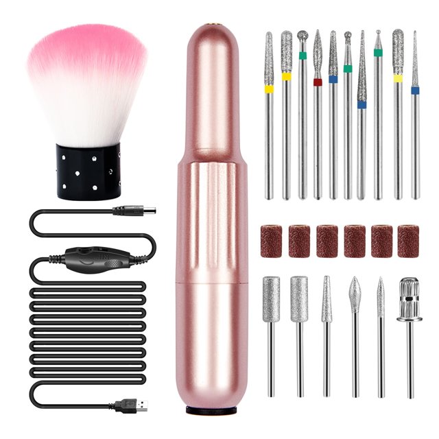 Mini Nail Drill Machine, Portable Electric Manicure Milling Cutter Set, Nail Files Drill Bits, Gel Polish Remover Tools ,Quality Torque