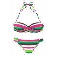 thumbnail image 3 of Ensemble Bikini Rehausseur à Rayures Boho Orange/noir/bleu Ciel/jaune/vert pour Femmes, 3 of 3