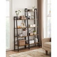 thumbnail image 4 of VASAGLE Ladder Shelf, 4-Tier Bookshelf, Storage Rack, Bookcase with Steel Frame, Rustic Brown and Black, 4 of 6