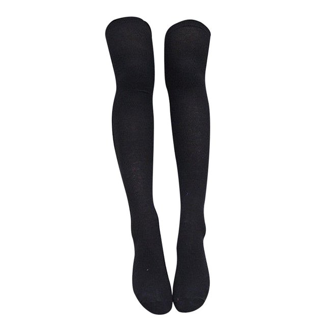 Bas Cuisse Extra Longs Chauds Bas Doux Automne Hiver Bas Noirs