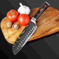 thumbnail image 2 of 7 Inch Santoku Knife Stainless Steel Non-Slip Sheath and Handle Black, 2 of 7