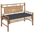 thumbnail image 1 of vidaXL Garden Bench with Cushion 120 cm Bamboo, 1 of 5