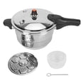 thumbnail image 2 of Stovetop Pressure Cooker, 80Kpa High Pressure Stewing Stainless Steel Pressure Canner With With Steaming Rack, Safe & Easy Pressure Cooker With Metal Lid For Gas Induction Cooker, 2 of 8