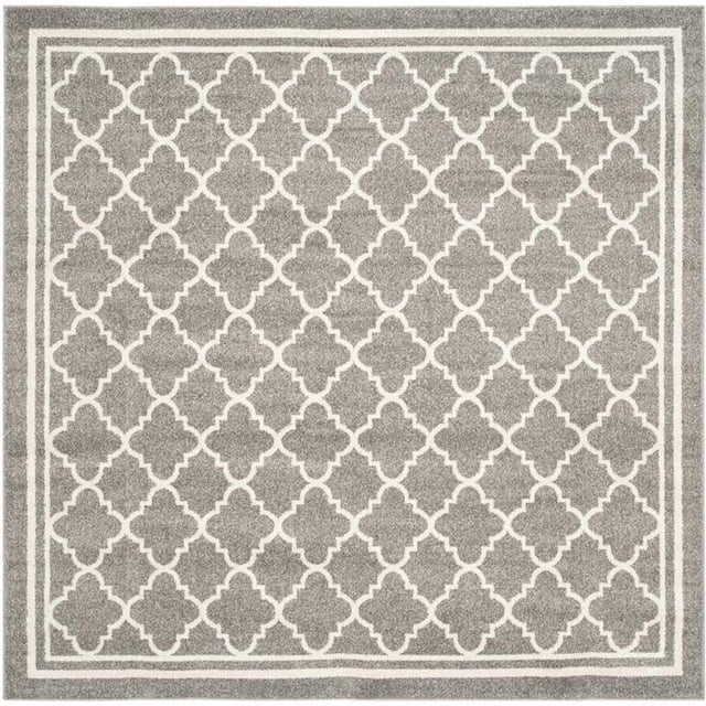 Safavieh Amherst Tapis Intérieur Extérieur Gris Foncé - Carré 5 Pieds