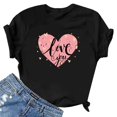 thumbnail image 4 of TIMIFIS T-Shirts pour Femmes de la Saint-Valentin Été Décontracté Manches Courtes Col Rond T-Shirts Mode T-Shirt Imprimé Cœur d'Amour, 4 of 4