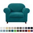 thumbnail image 1 of CHOK 2024 Housse de Sofa Extensible à Texture Quadrillée Housse de Canapé avec Housse de Coussin Séparée (Sofa Gris), 1 of 6