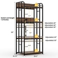 thumbnail image 3 of AKDSteel 4-Tier Bakers Rack, Heavy Duty Freestanding Storage Shelf With Microwave Stand And Protective Barrier, 3 of 7