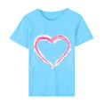 thumbnail image 4 of Pisexur T-shirt de la Saint-Valentin Haut T-shirt de la Saint-Valentin pour Femme Amour Imprimé T-shirt à Manches Courtes Haut à Manches Courtes Col Rond Haut/chemise, 4 of 5
