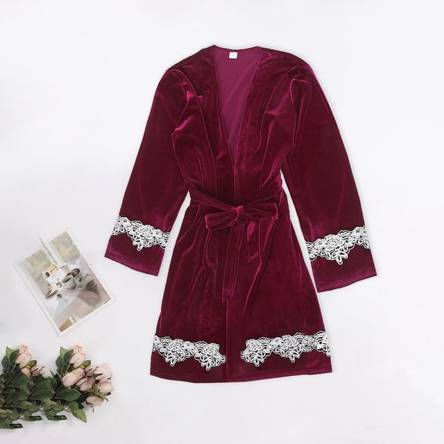Peignoir en Molleton pour Femmes TIMIFIS, Peignoir Court en Peluche pour Femmes avec Capuchon, Doux et Chaud, Peignoir de Spa, Peignoir Doux et Duveteux, Peignoir de Spa, Pyjama d'Hiver Chaud, Robe de Nuit de Doucheflash