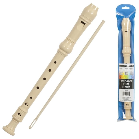 Merangue Soprano Recorder with Cleaning Stick, Beige, 3 Pack