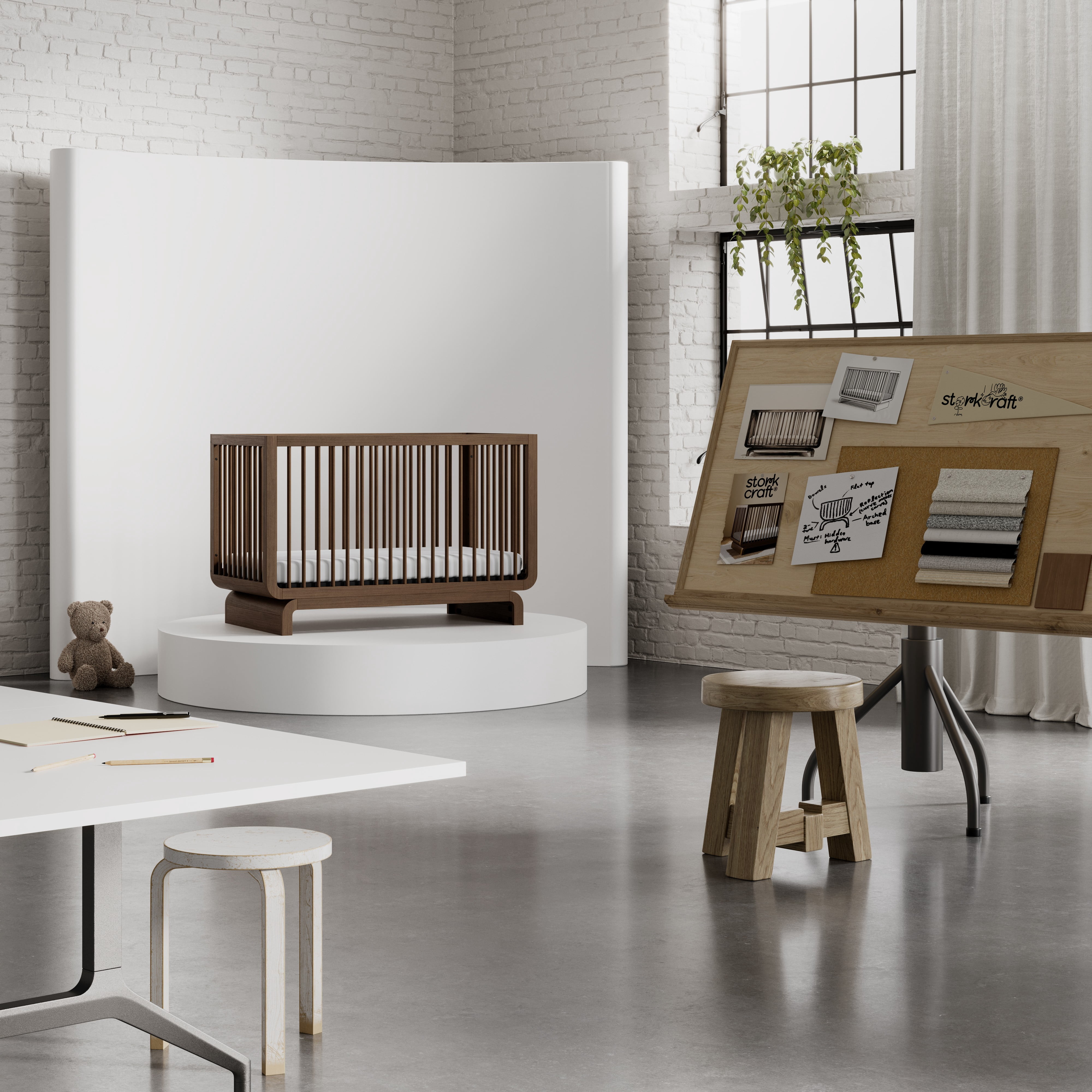 Storkcraft Santorini 5-in-1 Convertible Crib, Hazelnut