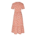 thumbnail image 4 of Pisexur Robes d'Été pour Femmes à Col Rond, Robe Fluide Plissée Tendance à Manches Courtes, Mode avec Poche, Robe d'Été de Plage Évasée à Imprimé Floral, 4 of 4