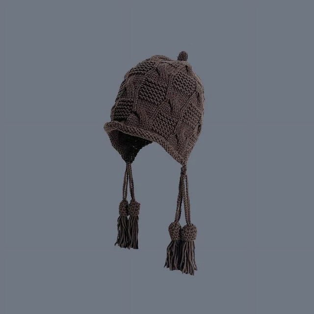 LinYooLi Chapeaux de Mode pour Femmes Chapeau Tressé Solide Tricoté à la Main Bonnet d'Hiver Accessoires Bonnets pour Femmes