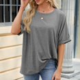 thumbnail image 4 of DPTALR Womens Print Tops Short Sleeve Out Blouse Funny Round Neck T-Shirt Tops, 4 of 7