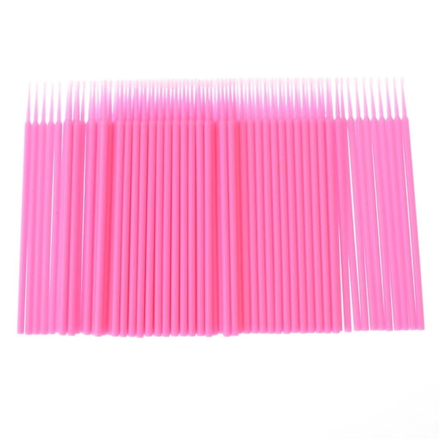 thinsony 100pcs Double Head Disposable Swab Fiber Buds Plastic Sticks Eyebrow Eyelash Make Up Tools