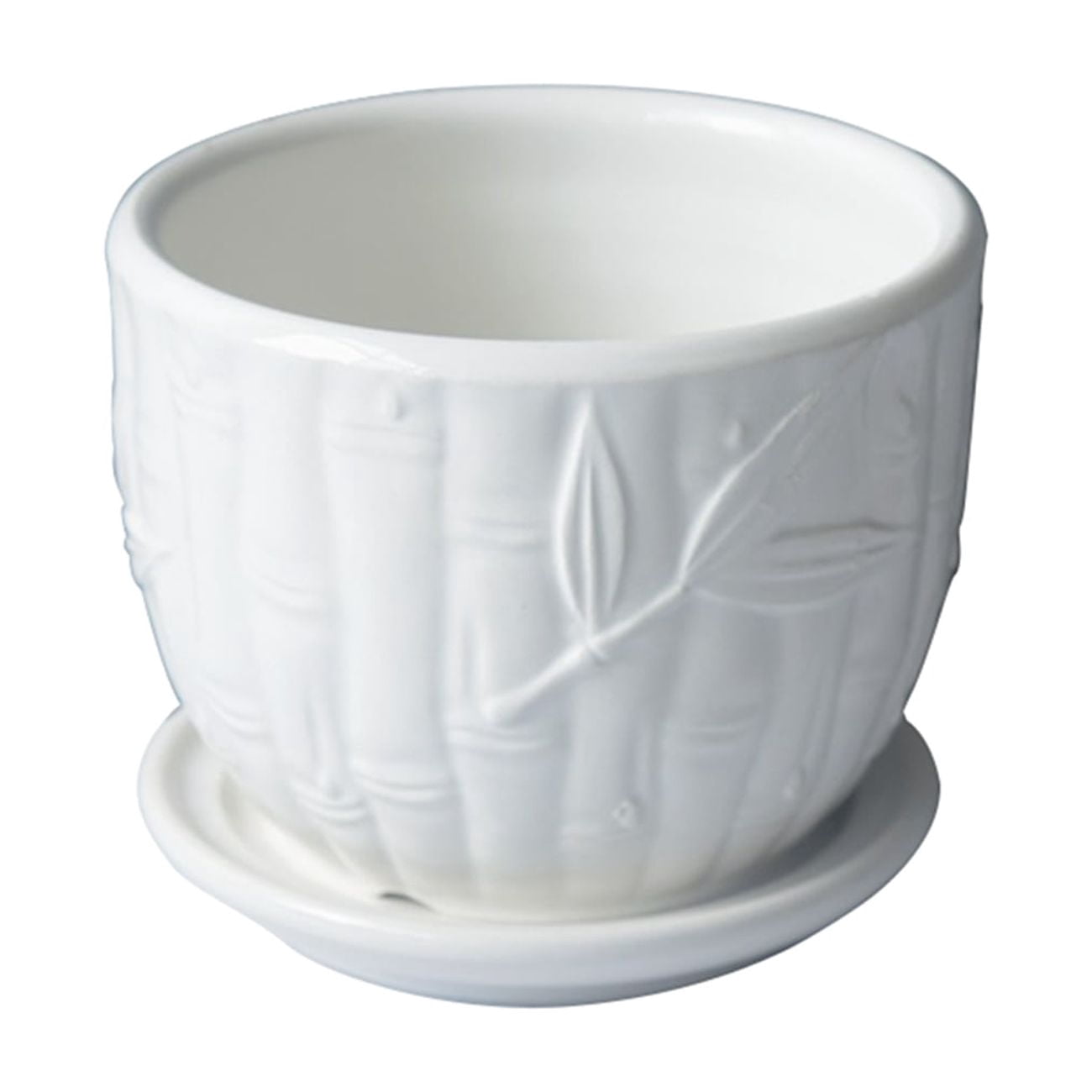 Flower Pots, 4.13Inch Cylinder Ceramic Plant Pots with Connected Saucer, Mini Ceramic Planters for Succulent