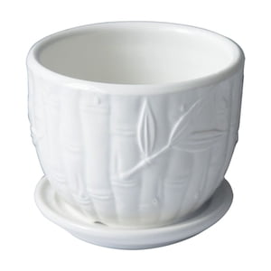 Pots de fleurs, 4.13Inch Pots de céramique de cylindre avec soucoupe connectée, Mini Planters céramiques pour suculents