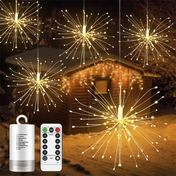 Wuztai LED String Lights, 175 LED Waterproof Hanging Bouquet Lights, IP65 Outdoor Indoor Fairy Lights with Remote Control 8 Modes Battery Operated for Home Garden Party Wedding Decoration