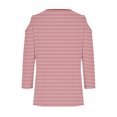 thumbnail image 5 of RXIRUCGD Haut Imprimé Décontracté et à la Mode pour Femme à Manches 3/4, Épaules Dénudées, Col en V, Rouge, Taille : 2TG, 5 of 5